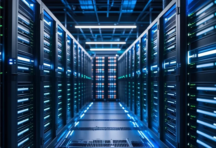 An image of the inside of a hosting facility.
