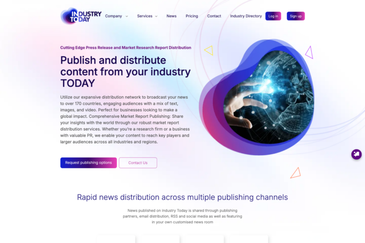 A desktop screenshot of the Industry Today website, showing the homepage.