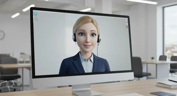 An image of an AI Agent on a computer screen.