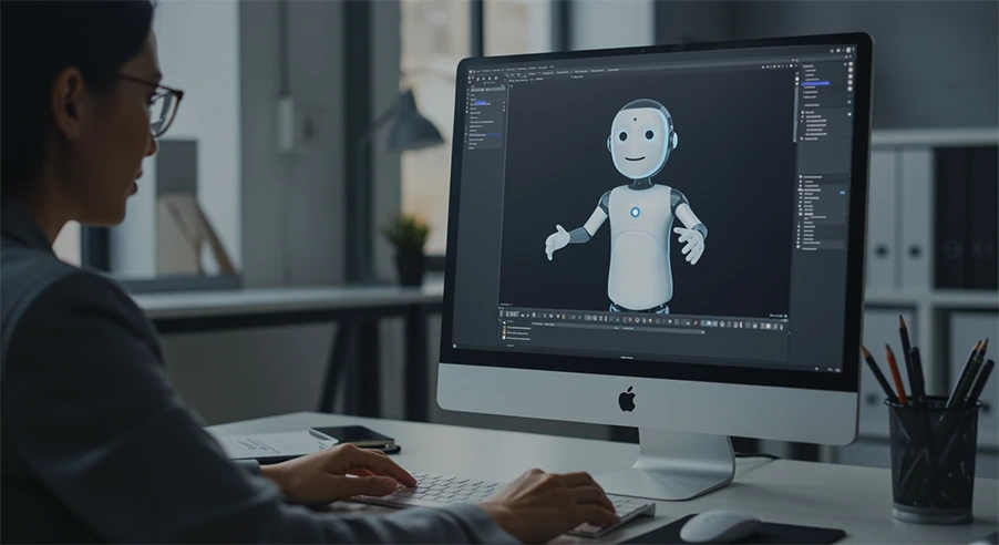 An Appoly developer editing an AI Agent.