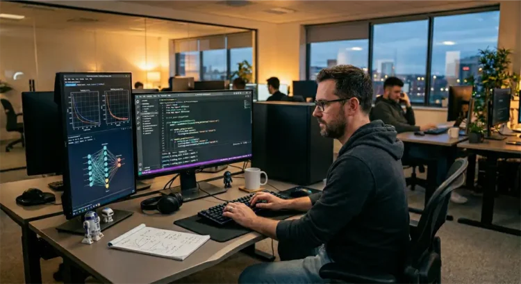 Appoly's AI developer creating an AI through coding.