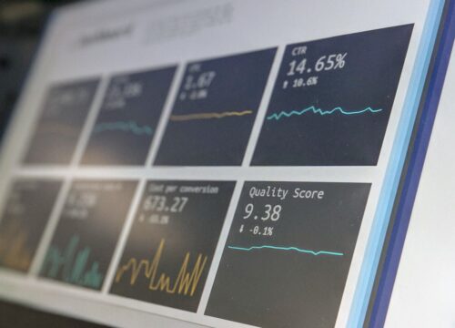 A data monitoring dashboard displaying performance metrics and graphs